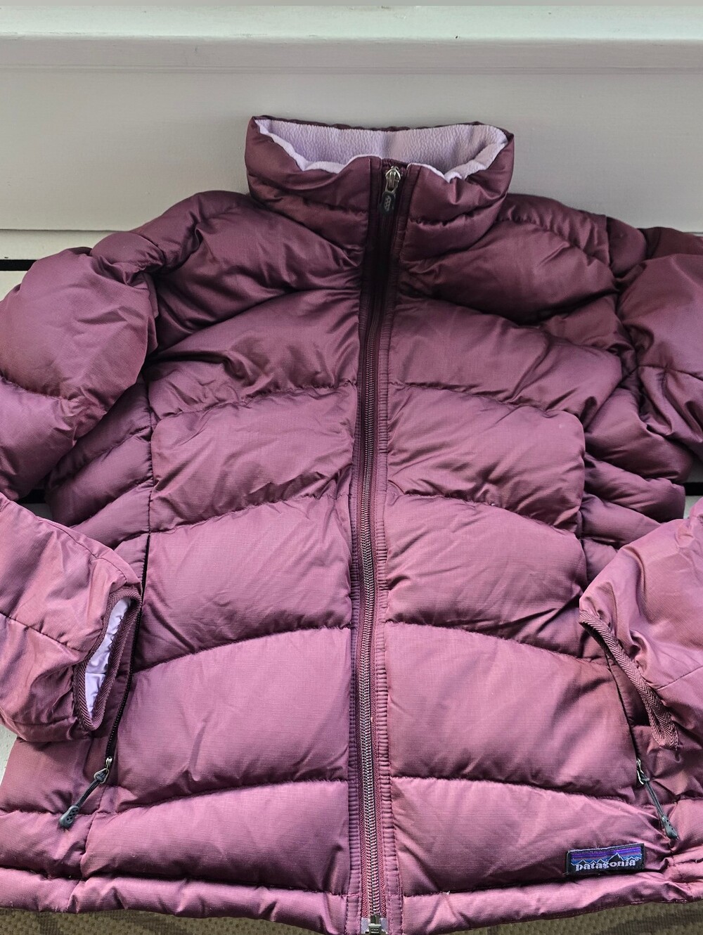 Patagonia Plum Quilted Down Jacket - Zippered Pocket